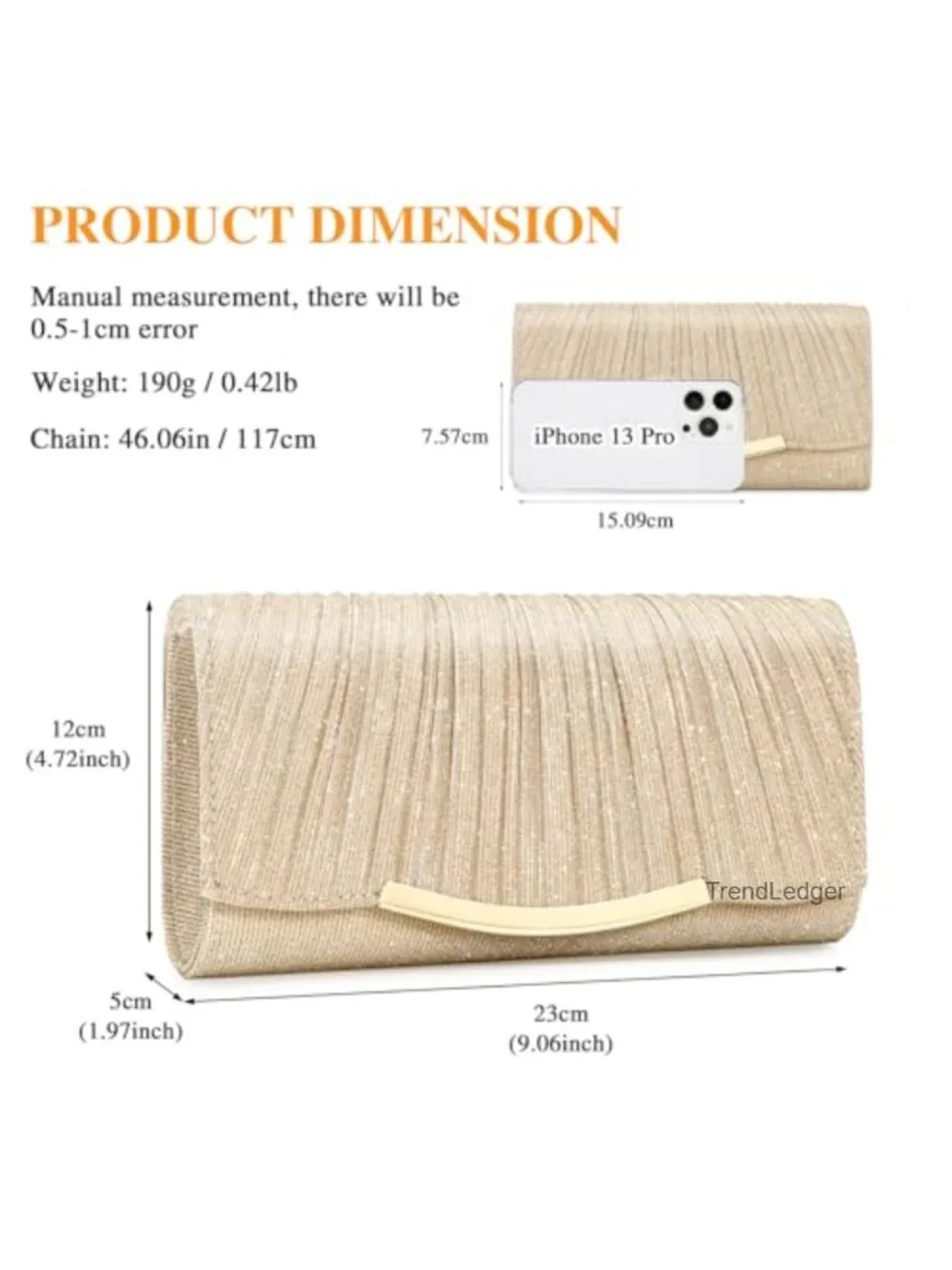 Glitter Sequin Evening Clutch for Women Formal Party Prom Wedding Bag
